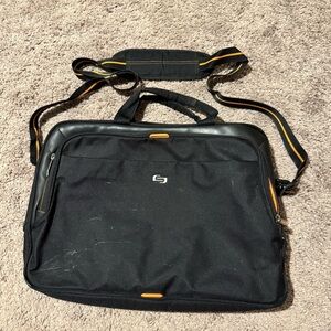 Solo New York - Ace Slim Briefcase for 15.6" Laptop - Black/Orange